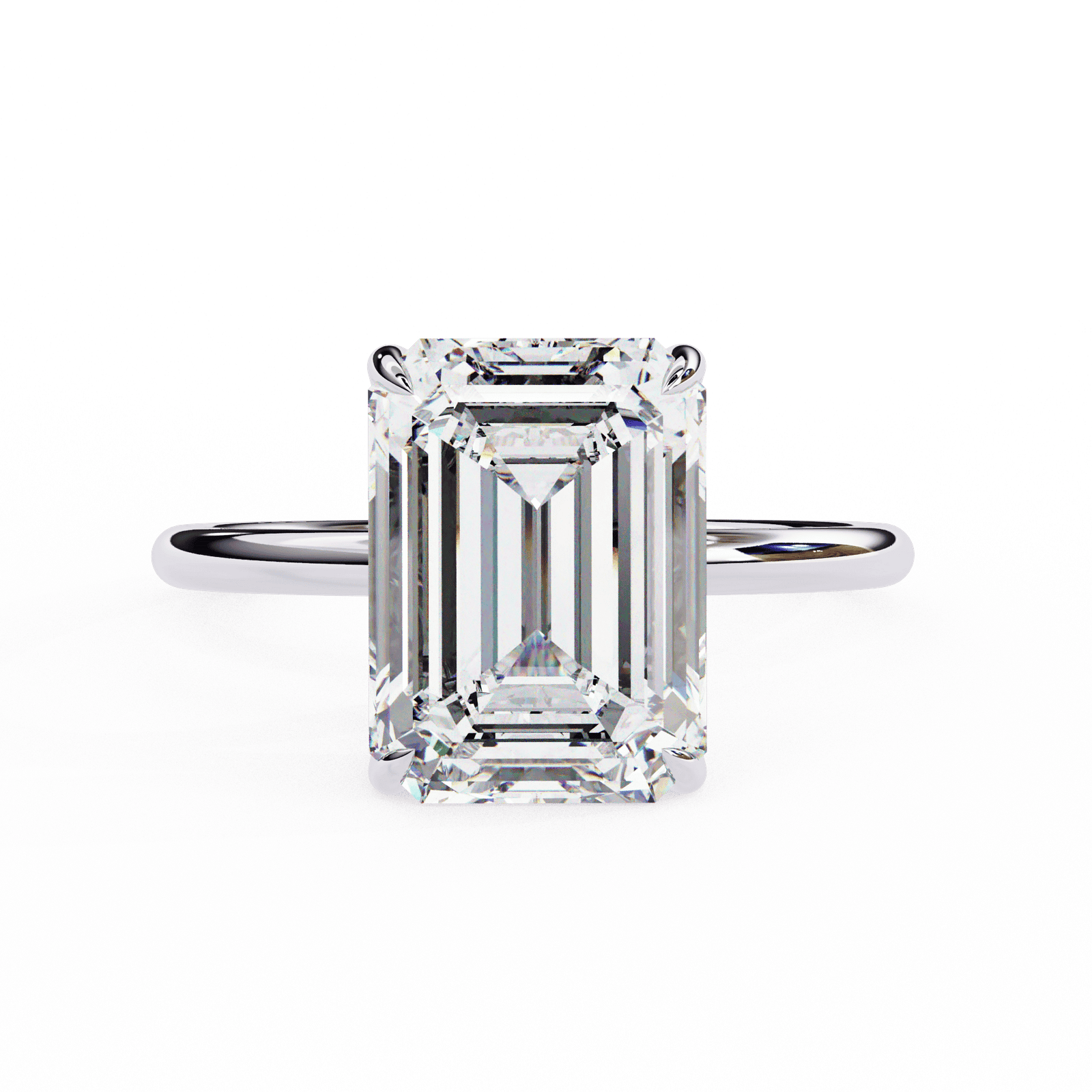 Emerald-Cut Solitaire Diamond Engagement Ring